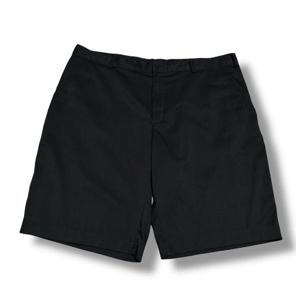 Nike Standard Fit Dri Fit Men's Flat Front Golf Shorts Black Size 38 x 10.5 - Picture 1 of 4